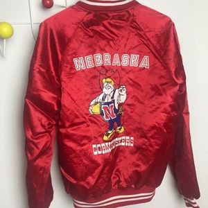 Vintage Nebraska Huskers Bomber Jacket